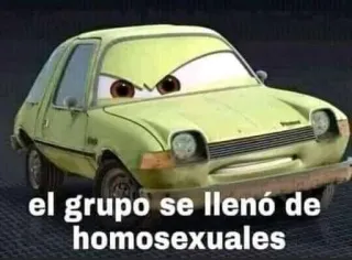 😠 el grupo se llenó de homosexuales voitures, dessin animé, en colère, yeux telegram sticker