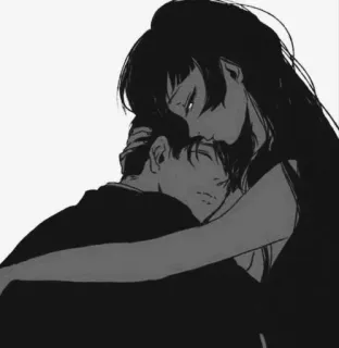 😱 Anime, Pareja, Abrazo, Amor, Romance, Afecto telegram sticker