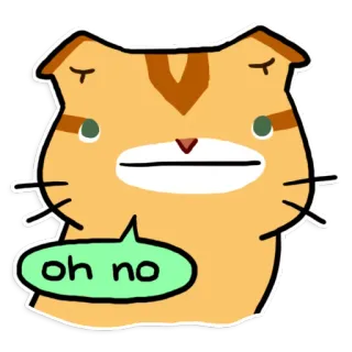 😐 oh no gato, dibujos animados, sticker, preocupado, oh no, animal, triste whatsapp sticker