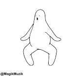 🔝 Blob, Trừu tượng, Trắng, Nhảy múa, Hoạt hình, Đơn giản telegram sticker