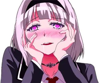 😍 anime, ragazza, piangere, emotivo, triste, divisa scolastica telegram sticker