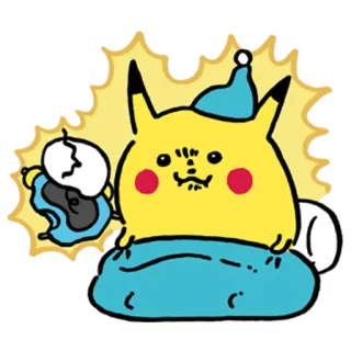⚡️ Pikachu pikachu, pokemon, śpiący, kreskówka, słodki, zabawny telegram sticker