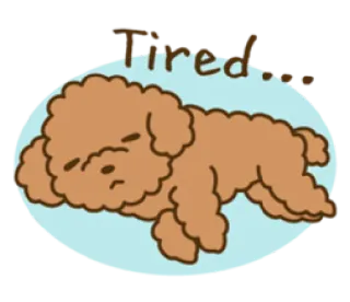 😓 Tired... cachorro, cansado, dormindo, exausto, fofo, desenho animado whatsapp sticker