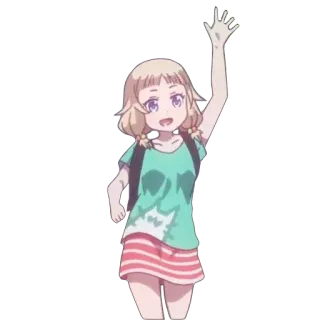 👋 Anime, Garota, Fofa, Ilustração, Desenho animado, Personagem telegram sticker