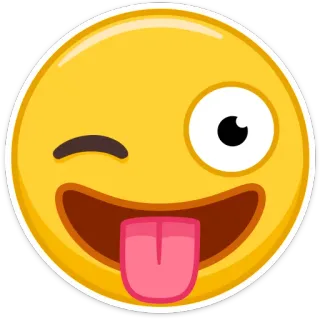 😜 Emoji, Smiley, Gezicht, Knipoog, Tong telegram sticker