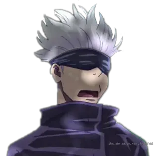 😩 Gojo Satoru Jujutsu Kaisen Anime, Manga, Gojo Satoru, Jujutsu Kaisen, Sorcellerie, Bandana, Cheveux blancs telegram sticker