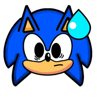 😰 Sonic the Hedgehog sonic, hedgehog, worried, cartoon, blue, sweat drop telegram sticker