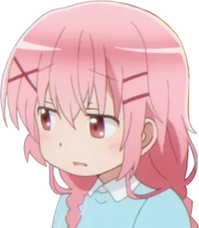 😥 Anime, Manga, Cartone animato, Capelli rosa, Carina, Ragazza telegram sticker