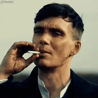 🚬 Thomas Shelby Peaky Blinders smoking, man, cigarette, drama, crime, peaky blinders whatsapp sticker