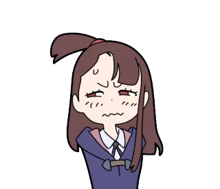😳 Akko Little Witch Academia Anime, Linda, Chica, Bruja, Dibujos animados, Divertido, Akko telegram sticker