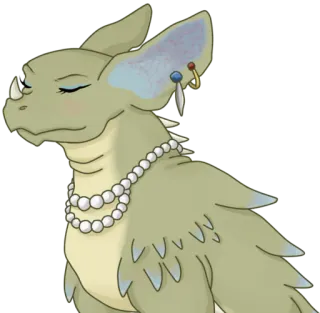 🤔 criatura, dragón, antro, perlas, pendiente, fantasía whatsapp sticker