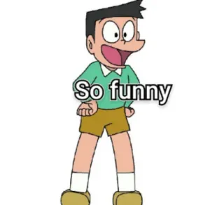😂 Nobita Doraemon So funny hài hước, hoạt hình, anime, Nobita, Doraemon whatsapp sticker