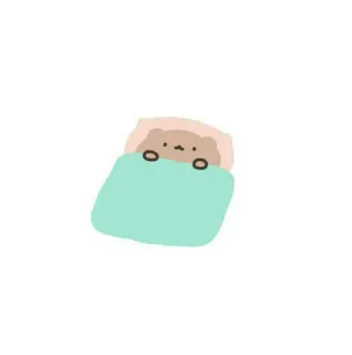 🖇 dormire, carino, animale, letto, coperta, cartone animato telegram sticker
