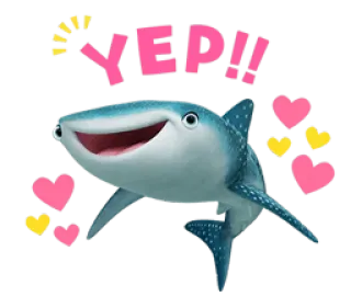 😊 Dory Finding Nemo YEP!! サメ, 青, 魚, アニメ, かわいい telegram sticker
