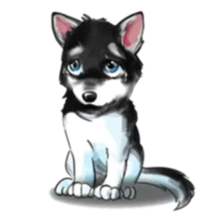 😭 chó, husky, chó con, dễ thương, động vật, hoạt hình, nhãn dán telegram sticker