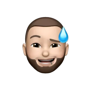 😅 emoji, suor, rosto, homem, expressão, desenho animado whatsapp sticker