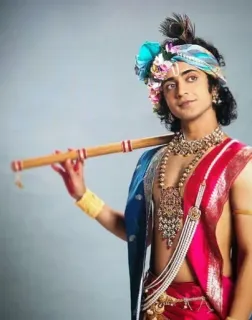 😍 Krishna Krishna, Hinduism, Indian culture, deity, flute, spiritual, religious telegram sticker