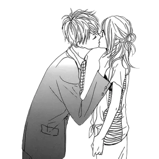 ❤️ アニメ, キス, 愛, カップル, 恋愛, 漫画, アート whatsapp sticker