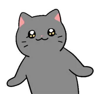 ❤️ chat, mignon, autocollant, animal, chat gris, dessin animé telegram sticker