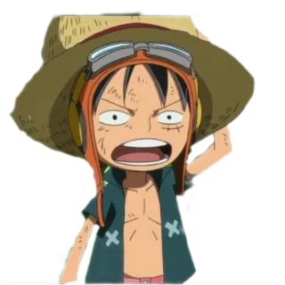 ❔ Monkey D. Luffy One Piece anime, manga, one piece, luffy, straw hat, character telegram sticker