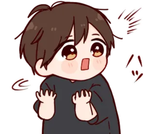 🎭 Anime, Cartone animato, Scioccato, Sorpreso, Eccitato, Carino, Ragazzo, Manga telegram sticker