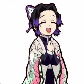 🦋 Shinobu Kocho Demon Slayer Anime, Demon Slayer, Shinobu Kocho, Desenho animado, Sorrindo, Fanart telegram sticker
