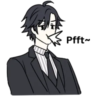 🤣 アニメ, キャラクター, 男性, ステッカー, 漫画, フォーマル telegram sticker