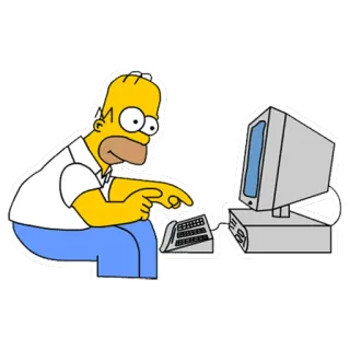 💻 Homer Simpson The Simpsons Homer Simpson, Cartoon, Computer, Tippen, Die Simpsons telegram sticker