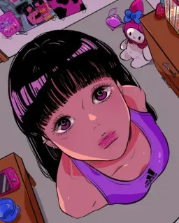 🍭 anime, character, cartoon, woman, illustration telegram sticker