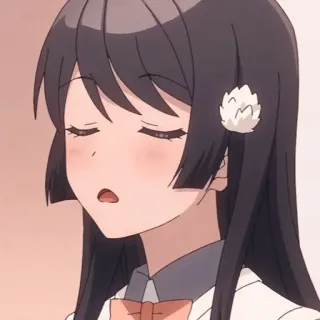 🙂 anime, cô gái, ngủ, kawaii, dễ thương, phụ nữ, nhắm mắt telegram sticker