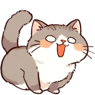 😳 gatto, carino, cartone animato, animale, adesivo, kawaii telegram sticker
