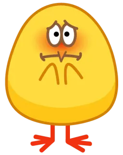 😳 bird, yellow, cartoon, emoji, sad, upset telegram sticker
