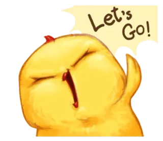 🐤 Let's Go! frango, pássaro, amarelo, motivação, ação, vai whatsapp sticker