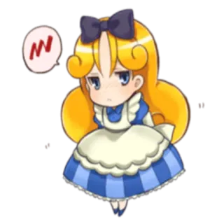 😒 Alice Alice in Wonderland alice im wunderland, anime, cartoon, süß, blond, kleid whatsapp sticker