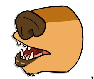😯 动物, 怪物, 牙齿, 生物, 卡通, 脸, 鼻子 telegram sticker