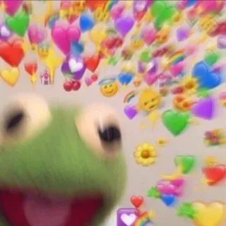 💗 Kermit the Frog 科米, 青蛙, 爱, 表情符号, 爱心, 喜爱, 可爱, 梗 telegram sticker