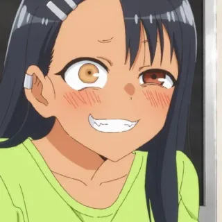 🥴 Nagatoro Don't Toy With Me, Miss Nagatoro Anime, Nagatoro, Cartone animato, Sorridendo, Personaggio telegram sticker