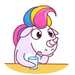 😐 unicorn, imut, minuman, kartun telegram sticker