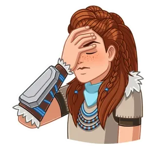 🤦‍♀️ Aloy Horizon Zero Dawn personagem, videogame, gaming, Horizon, Aloy, facepalm telegram sticker