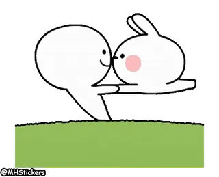 💃 かわいい, ウサギ, 愛, 愛情, カップル, 漫画, イラスト whatsapp sticker