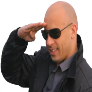 💂 Vin Diesel acteur, salut, lunettes de soleil telegram sticker