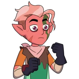 🙁 Hunter The Owl House dibujos animados, animado, personaje, casa búho, hunter telegram sticker