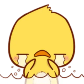 😭 pássaro, triste, lágrimas, chorando, amarelo, emoji, adesivo telegram sticker