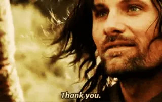 🙏 Aragorn Lord of the Rings Thank you. Aragorn, Il Signore degli Anelli, Grazie, Viggo Mortensen telegram sticker