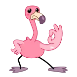 👌 นกฟลามิงโก, นก, น่ารัก, สัตว์ telegram sticker