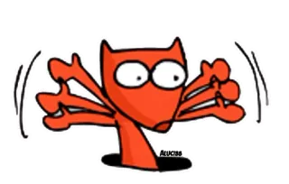 😱 dessin animé, renard, animal, mignon, joueur, illustration, autocollant telegram sticker