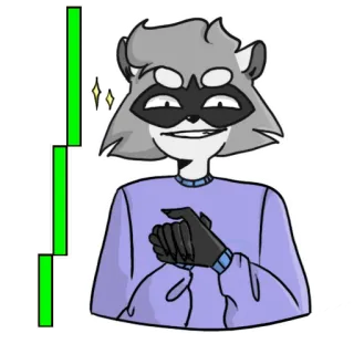 📈 raton laveur, animal, dessin animé, mignon, personnage, dessin whatsapp sticker