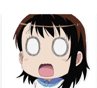 😧 Anime, Chocado, Surpreso, Desenho animado, Mangá, Garota, Expressão telegram sticker