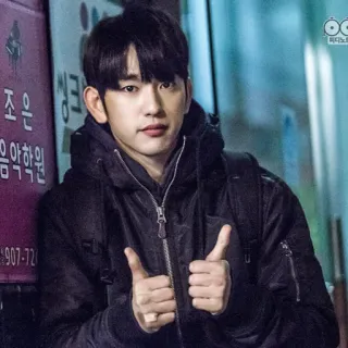 👍 조은샘크 음악학원 coreano, uomo, pollice in su, giacca, persona telegram sticker