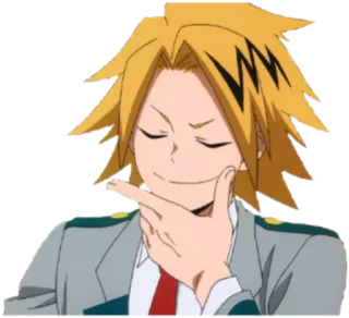 😊 Denki Kaminari My Hero Academia 动漫, 电力, 思考, 漫画, 英雄 telegram sticker